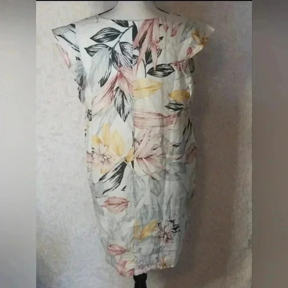 C.C California Hawaiian Print Linen Dress Size Large - Picture 3 of 7
